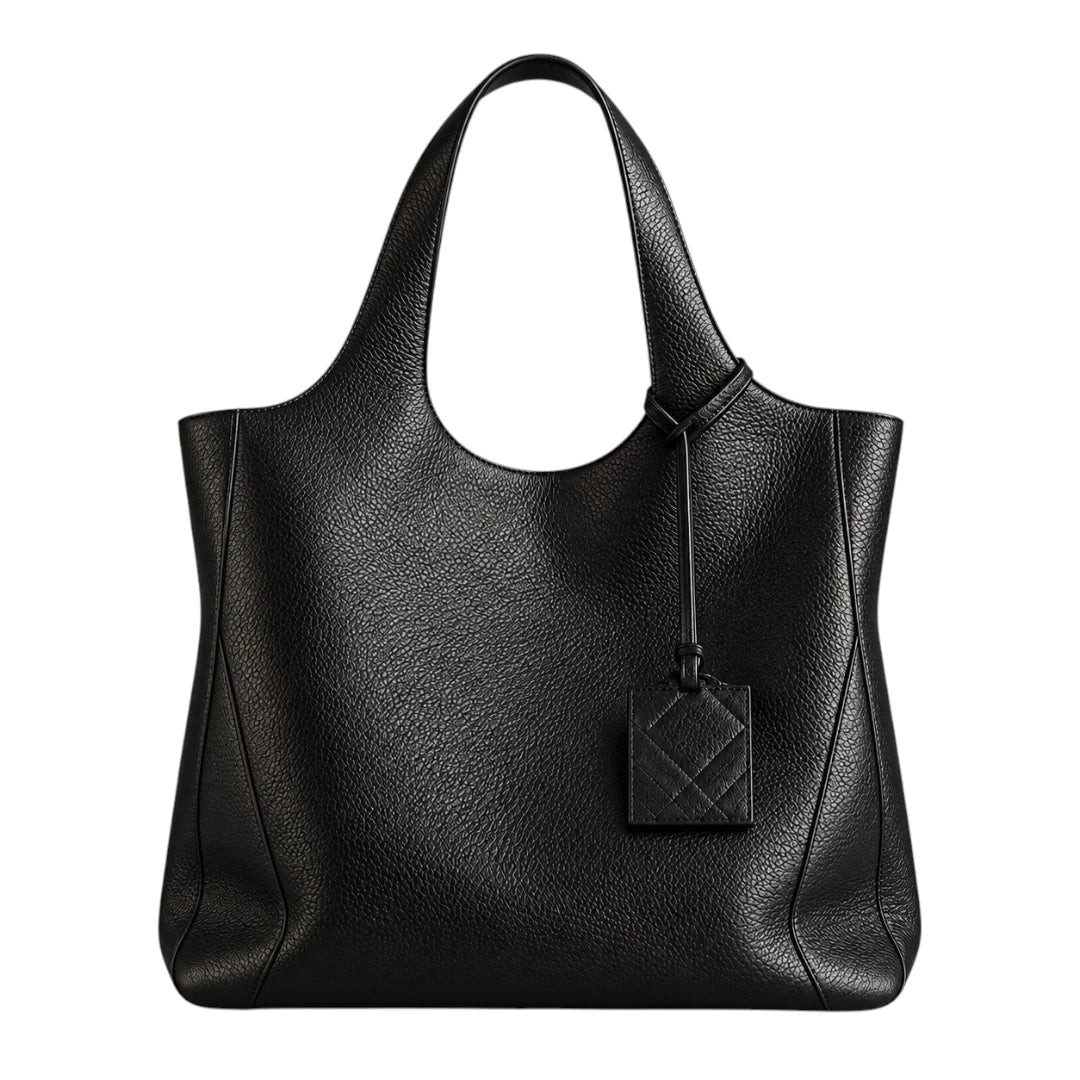TOTING Black Women’s Tote Handbag – Textured Faux Leather Everyday Shoulder Bag