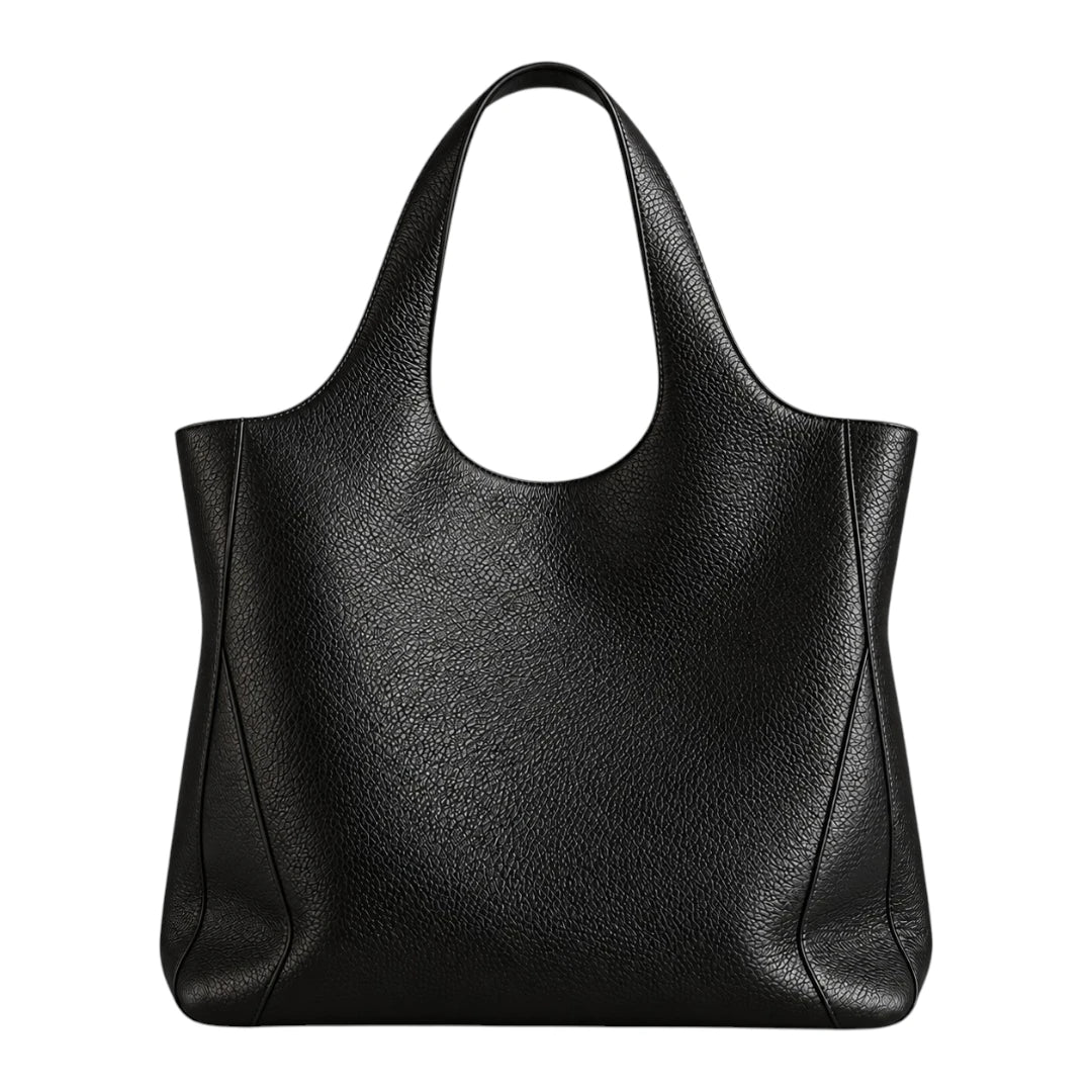 TOTING Black Women’s Tote Handbag – Textured Faux Leather Everyday Shoulder Bag