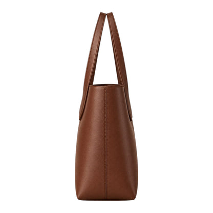 TOTING Chestnut Brown Women’s Tote Handbag – Faux Leather Everyday Shoulder Bag