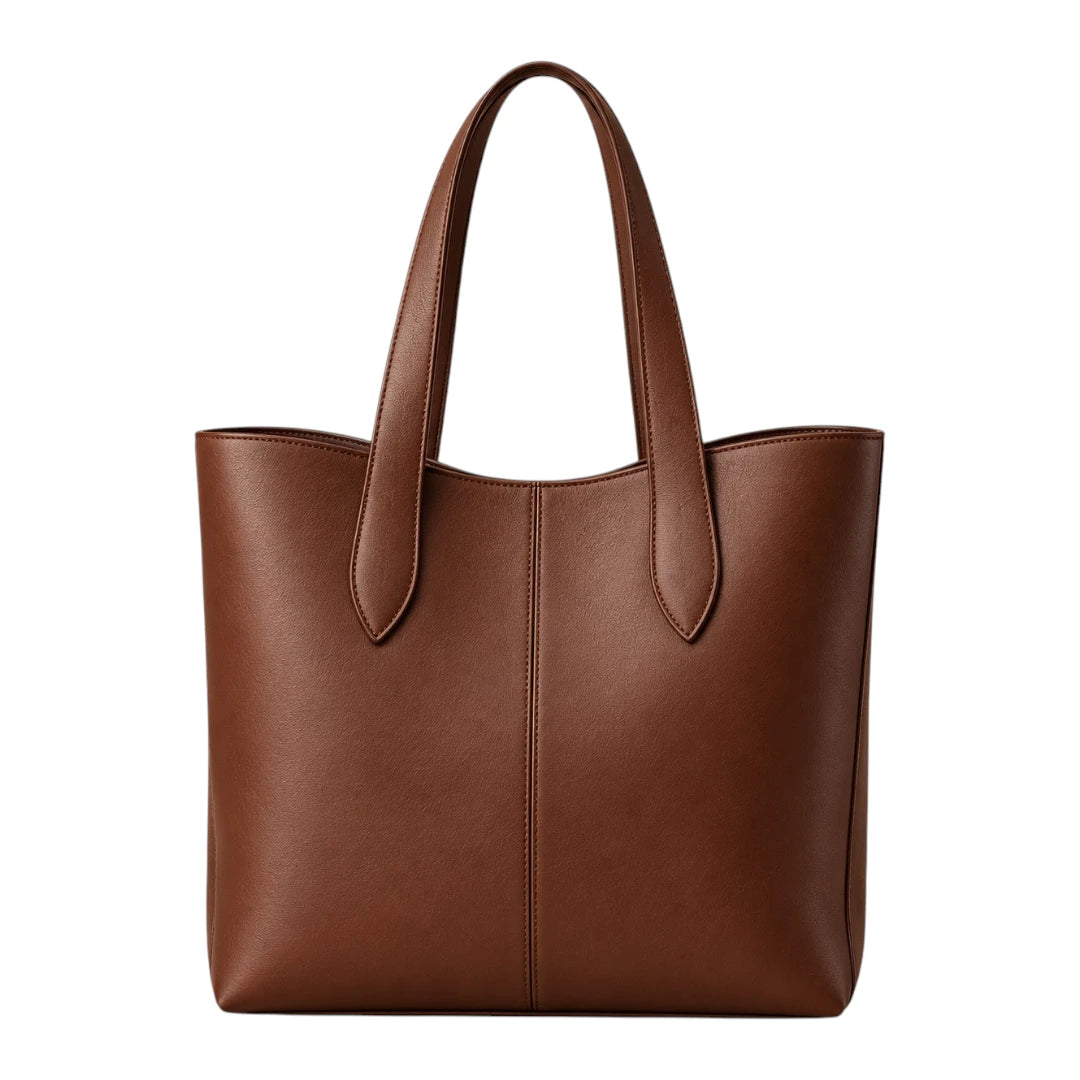 TOTING Chestnut Brown Women’s Tote Handbag – Faux Leather Everyday Shoulder Bag