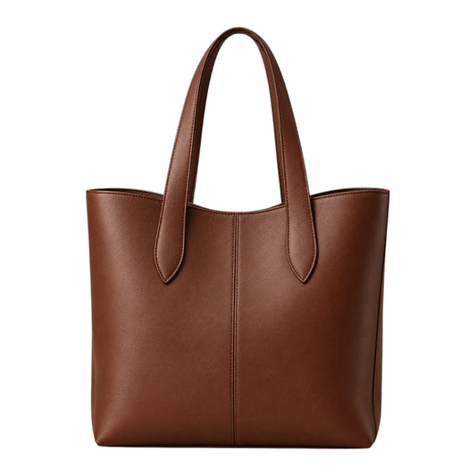 TOTING Chestnut Brown Women’s Tote Handbag – Faux Leather Everyday Shoulder Bag