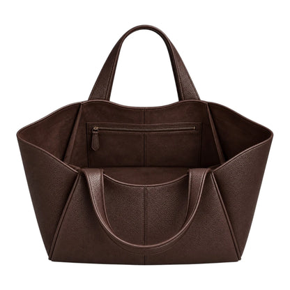TOTING Dark Brown Women’s Tote Handbag – Textured Faux Leather Everyday Shoulder Bag
