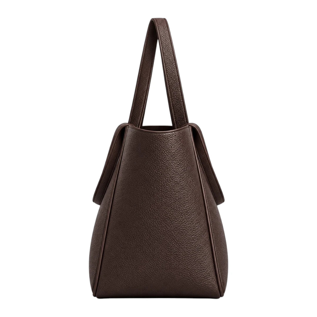 TOTING Dark Brown Women’s Tote Handbag – Textured Faux Leather Everyday Shoulder Bag