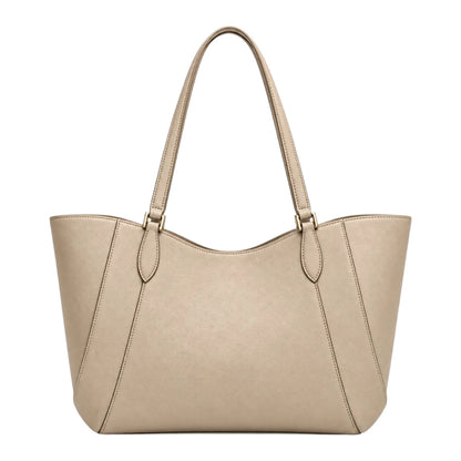 TOTING Ivory Beige Women’s Tote Handbag – Faux Leather Everyday Shoulder Bag