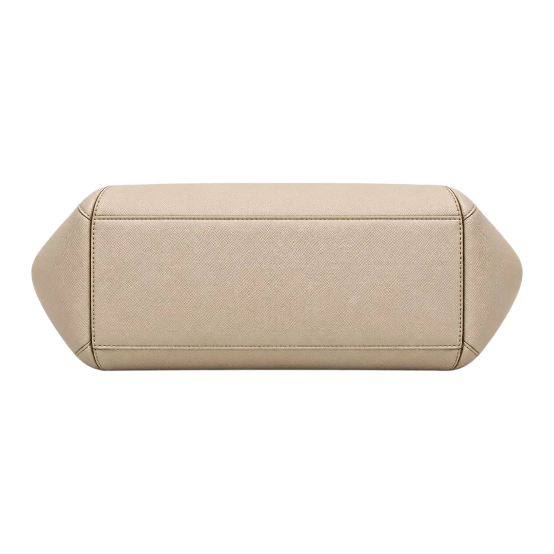 TOTING Ivory Beige Women’s Tote Handbag – Faux Leather Everyday Shoulder Bag