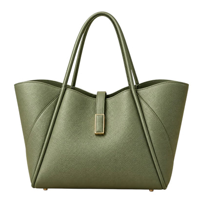 TOTING Olive Green Women’s Tote Handbag – Textured Faux Leather Shoulder Bag