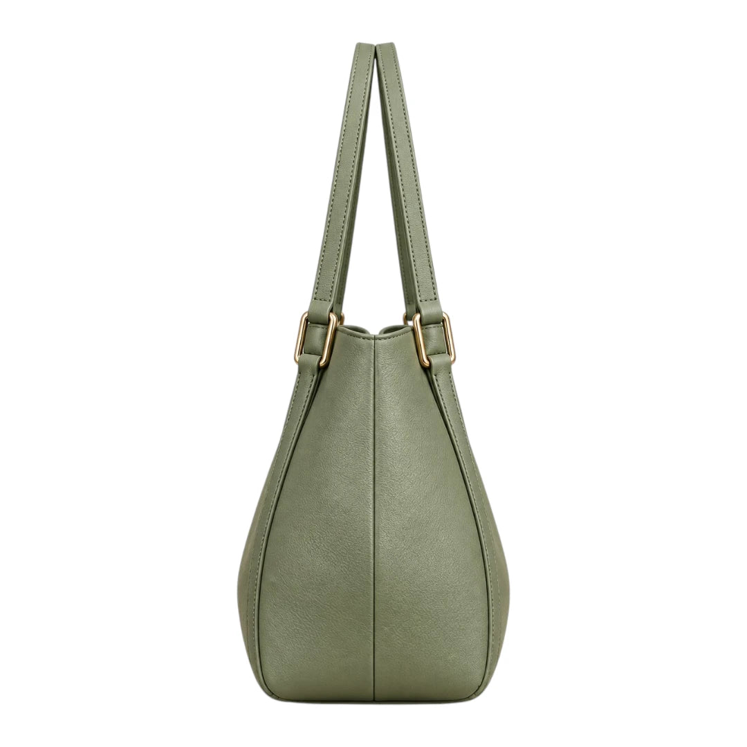 TOTING Sage Green Women’s Tote Handbag – Faux Leather Everyday Shoulder Bag
