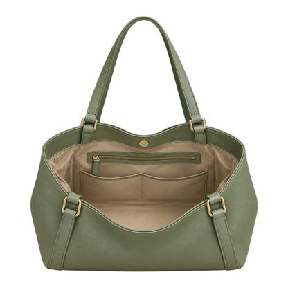 TOTING Sage Green Women’s Tote Handbag – Faux Leather Everyday Shoulder Bag