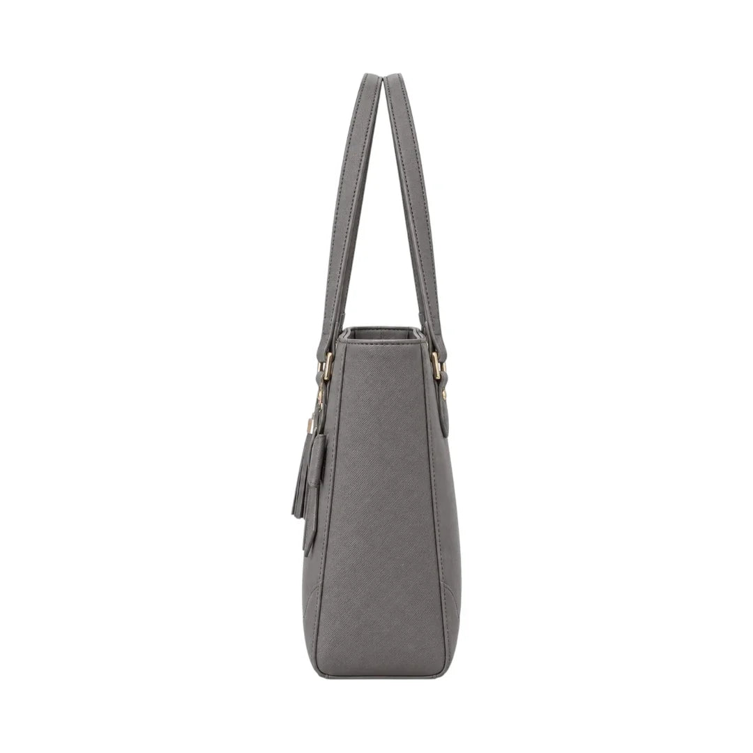 Totzen Grey Bow Detail Tote Bag – Elegant Tassel Front Design